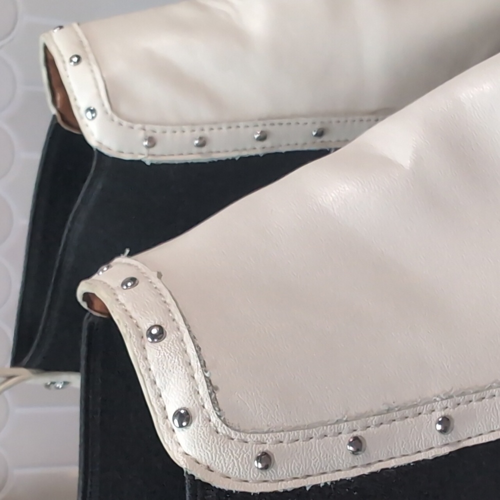 Coach White and Black Leather Boots - Picture 12 of 14